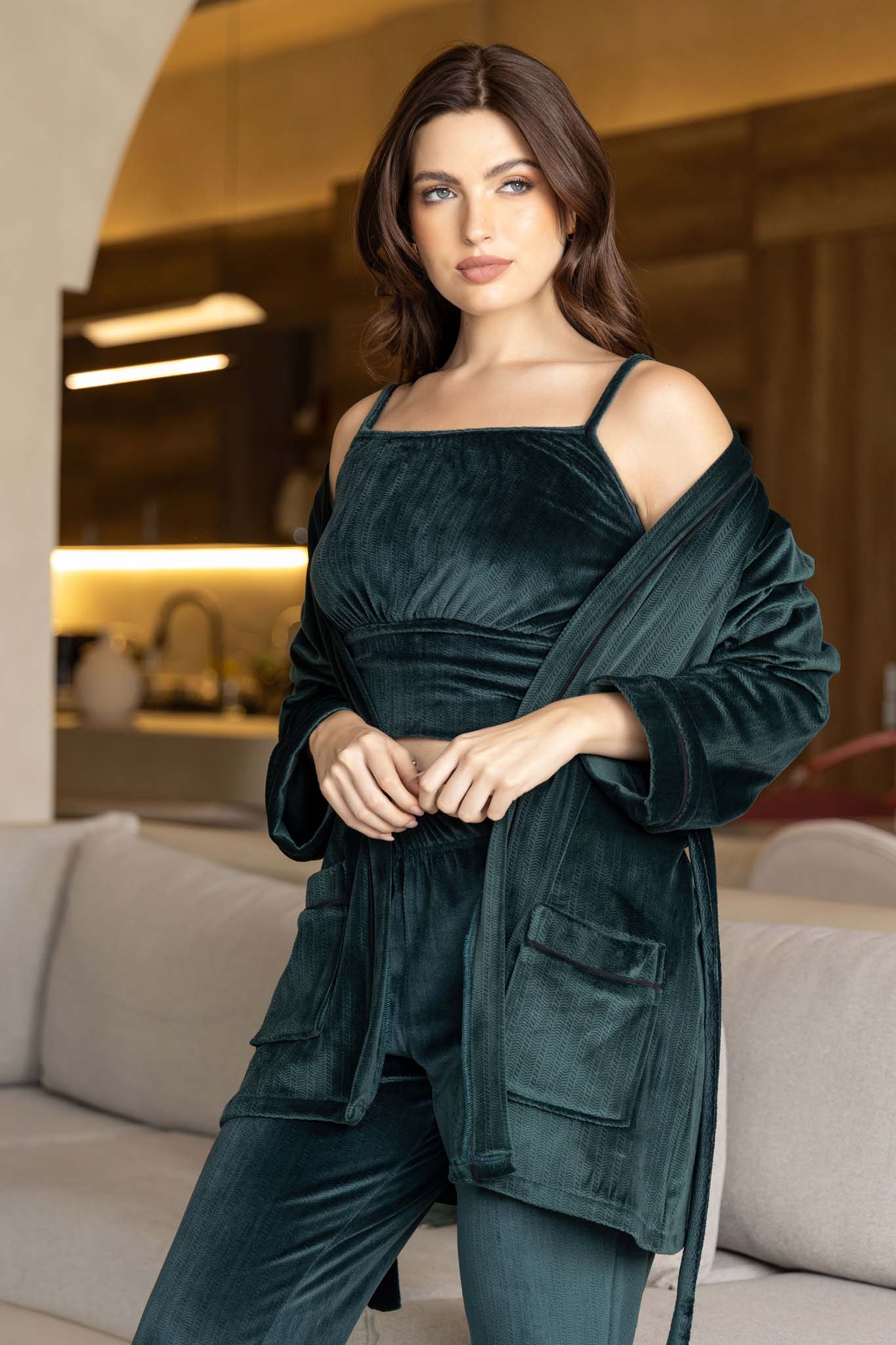 Velvet Chic Loungewear: Soft, Stylish, and Perfectly Relaxed Set.