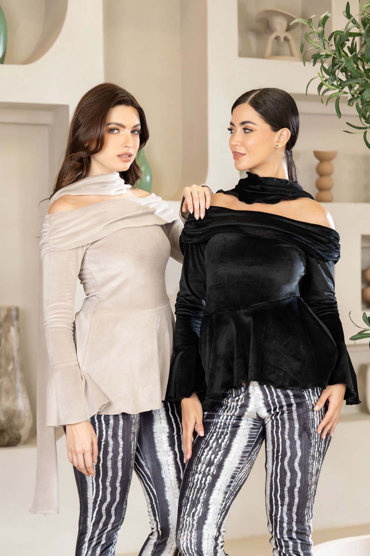Elegant Velour Matching Pajama Set for Luxurious Home Comfort.