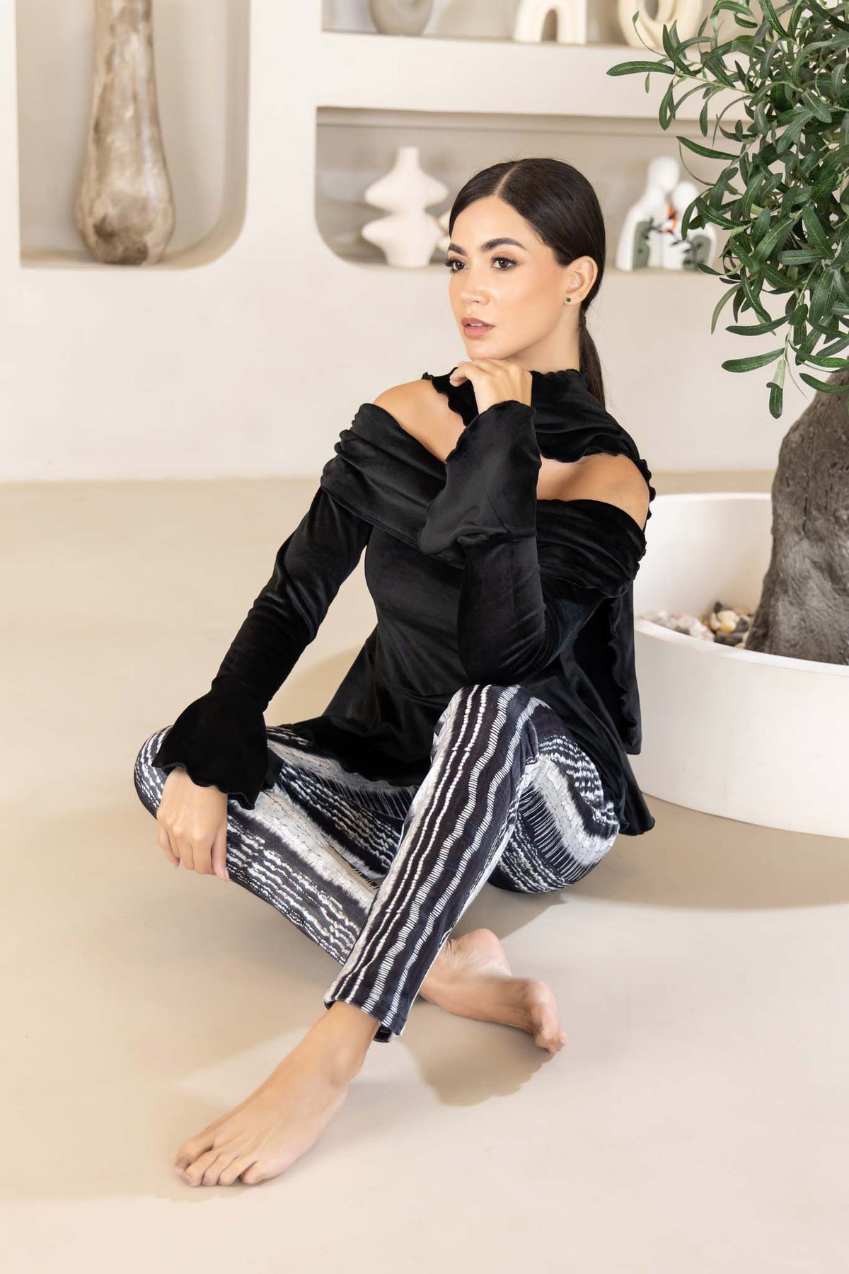 Elegant Velour Matching Pajama Set for Luxurious Home Comfort.