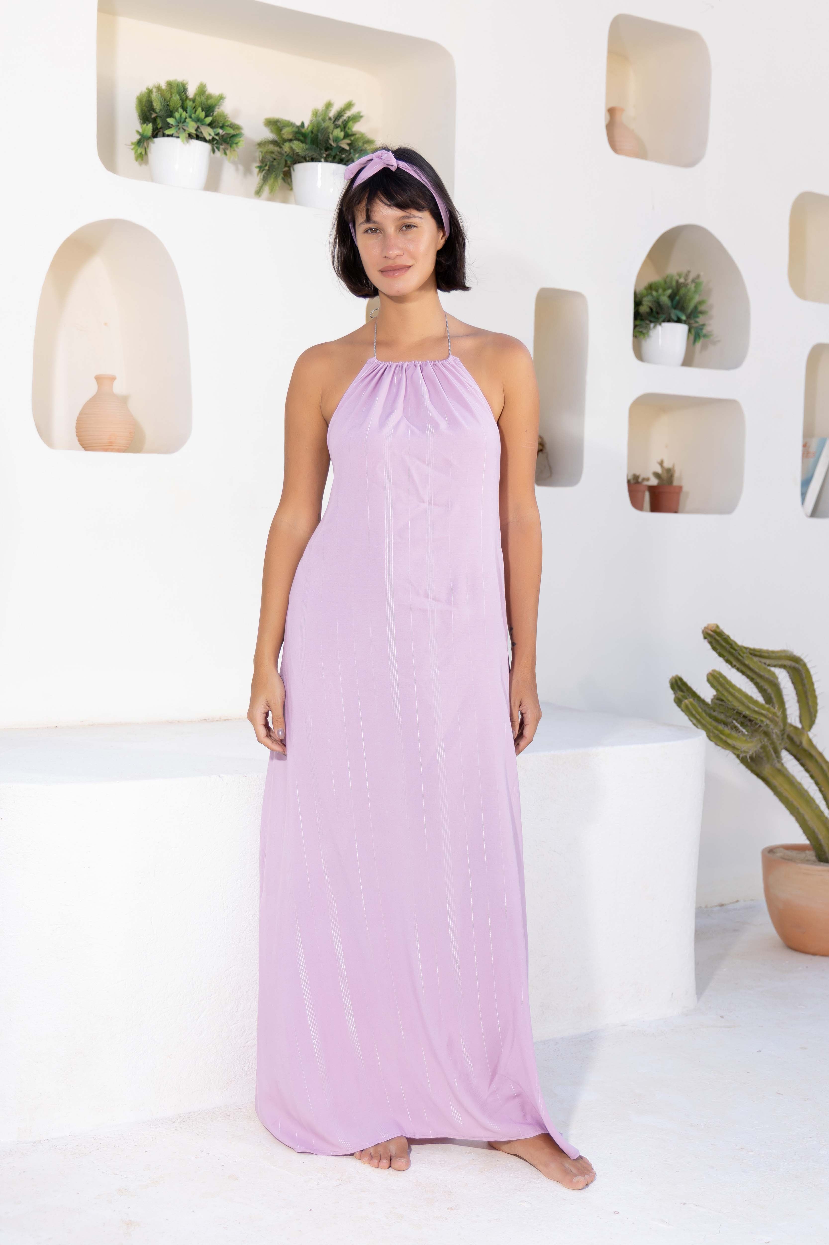 Gathered Neck Maxi Dress