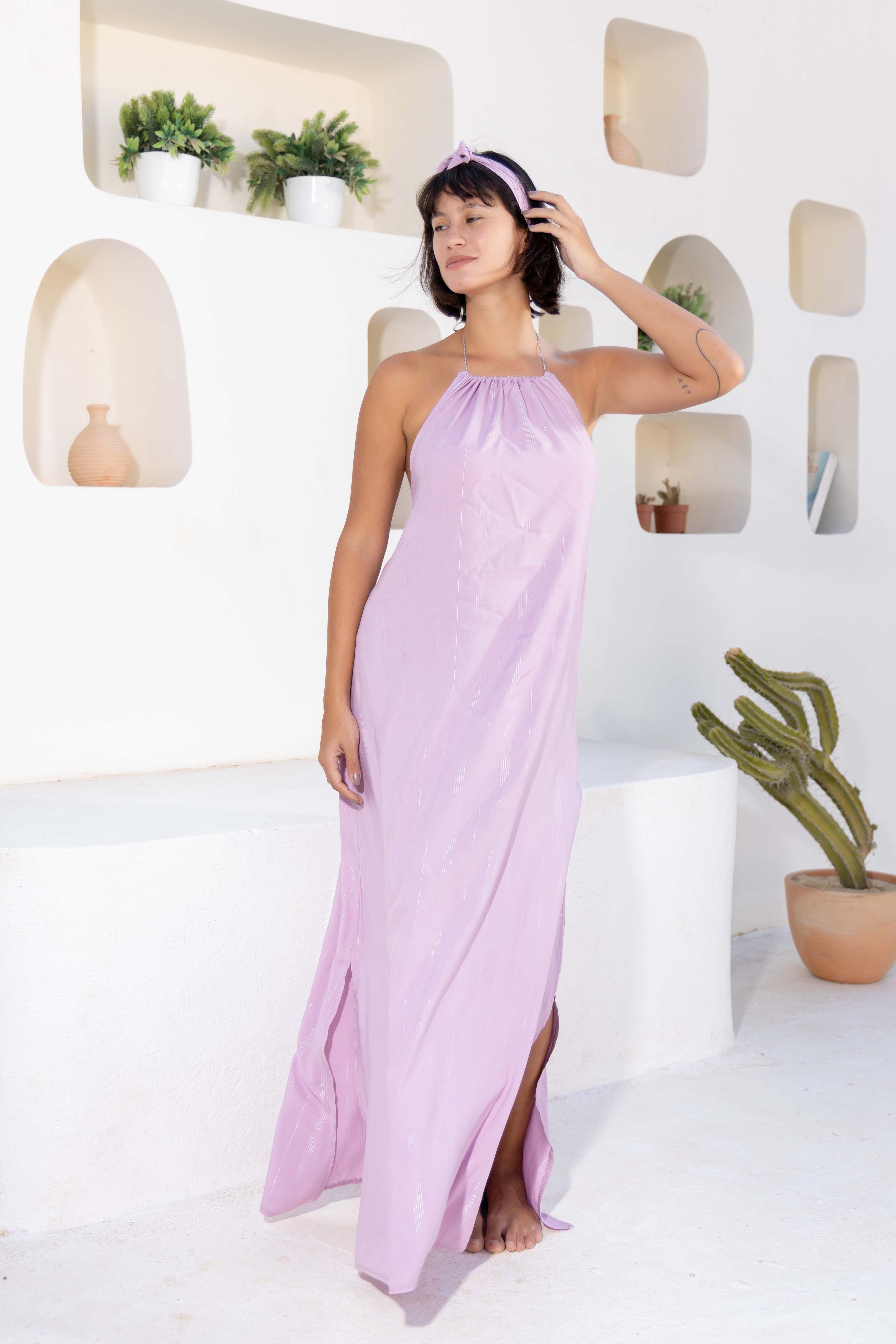 Gathered Neck Maxi Dress