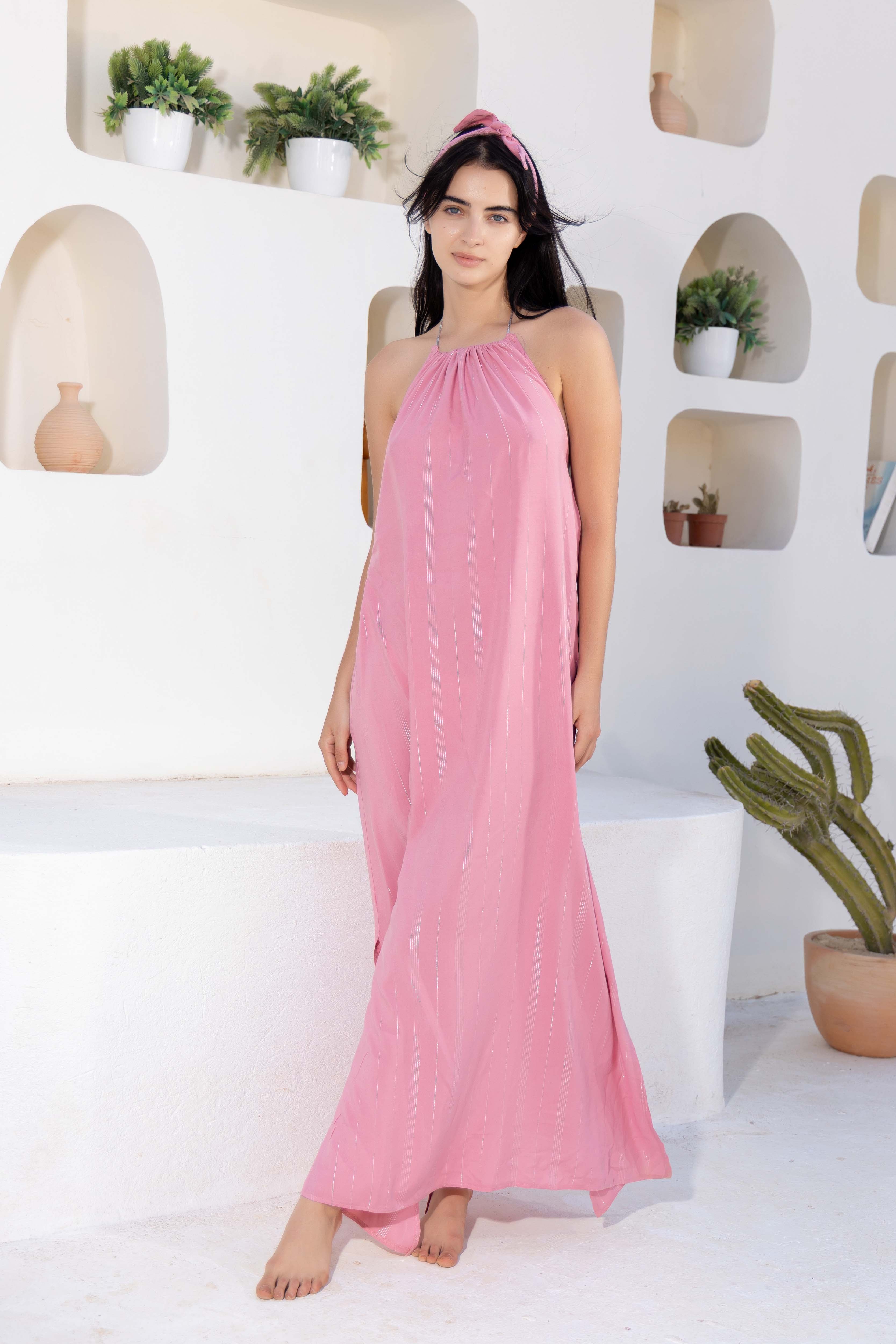 Gathered Neck Maxi Dress