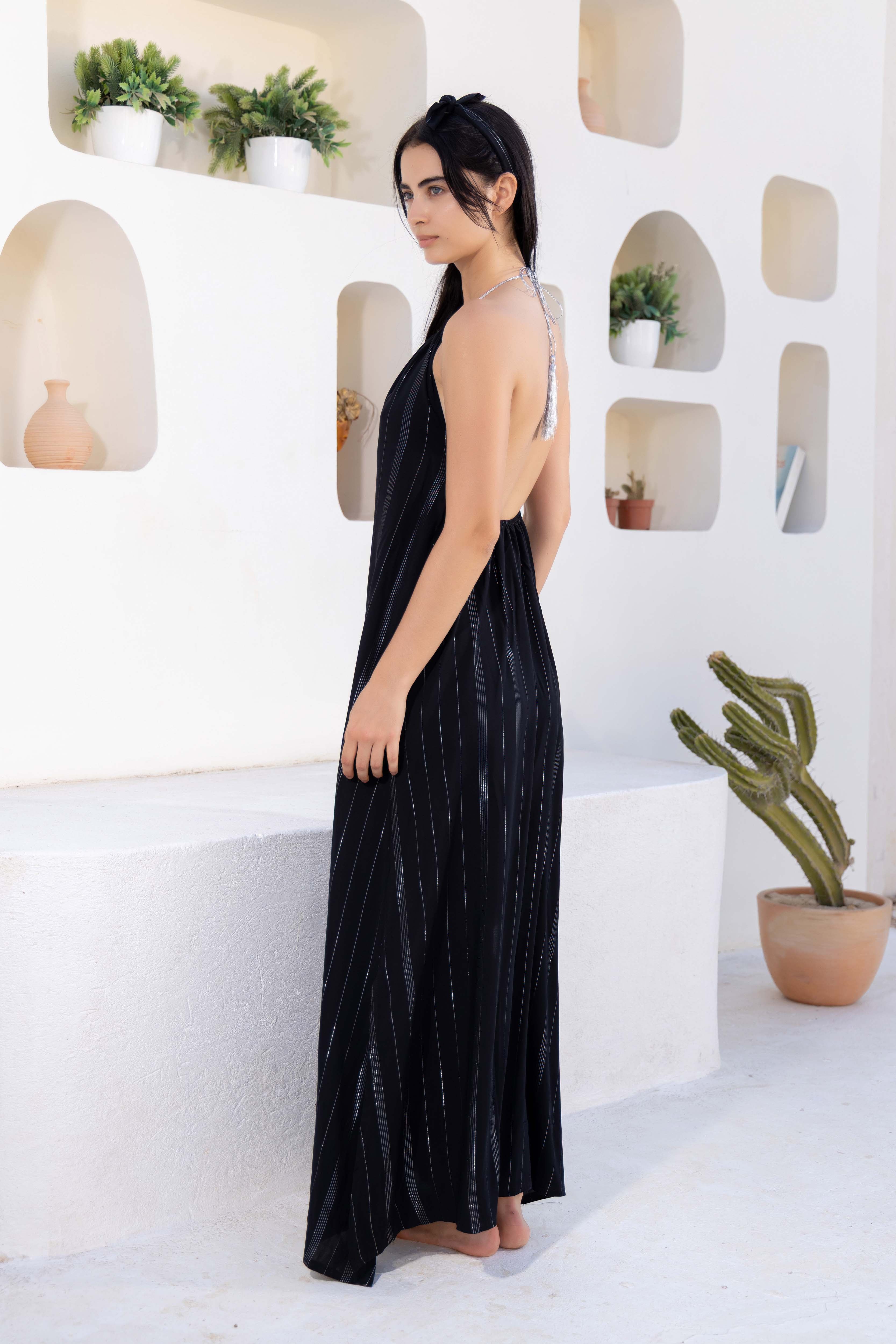 Gathered Neck Maxi Dress