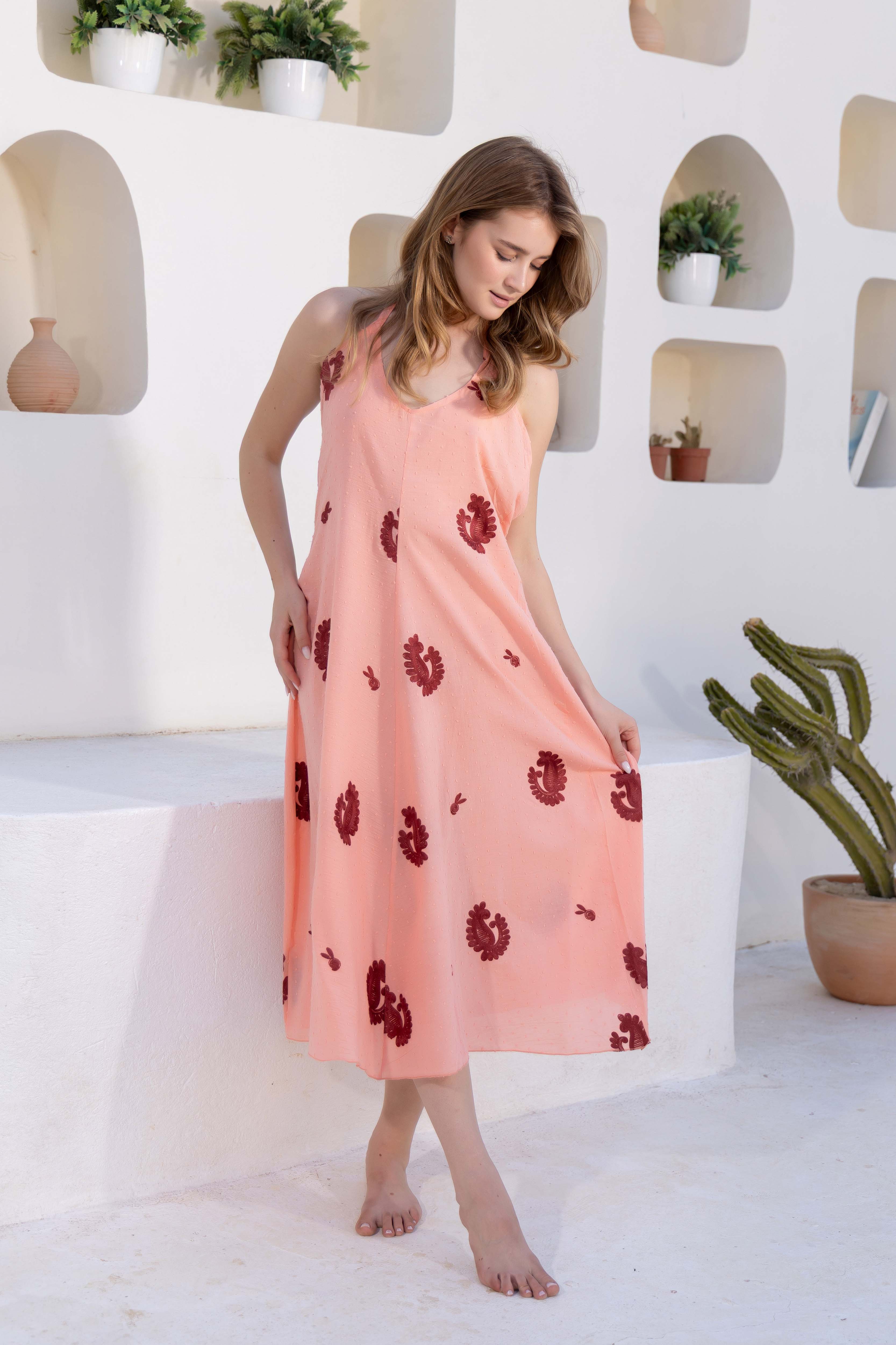 Cactus Print Halter Maxi Dress