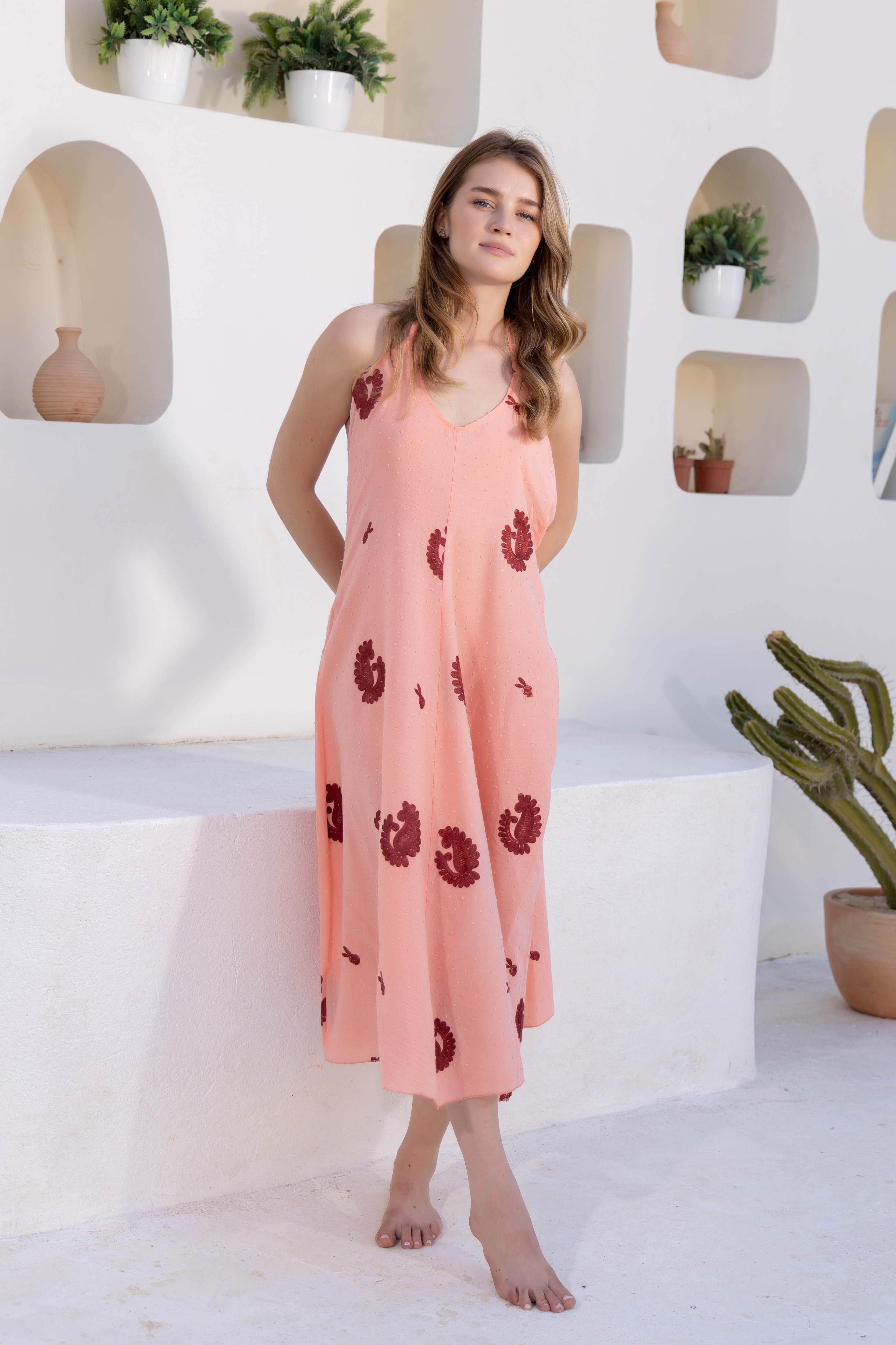 Cactus Print Halter Maxi Dress