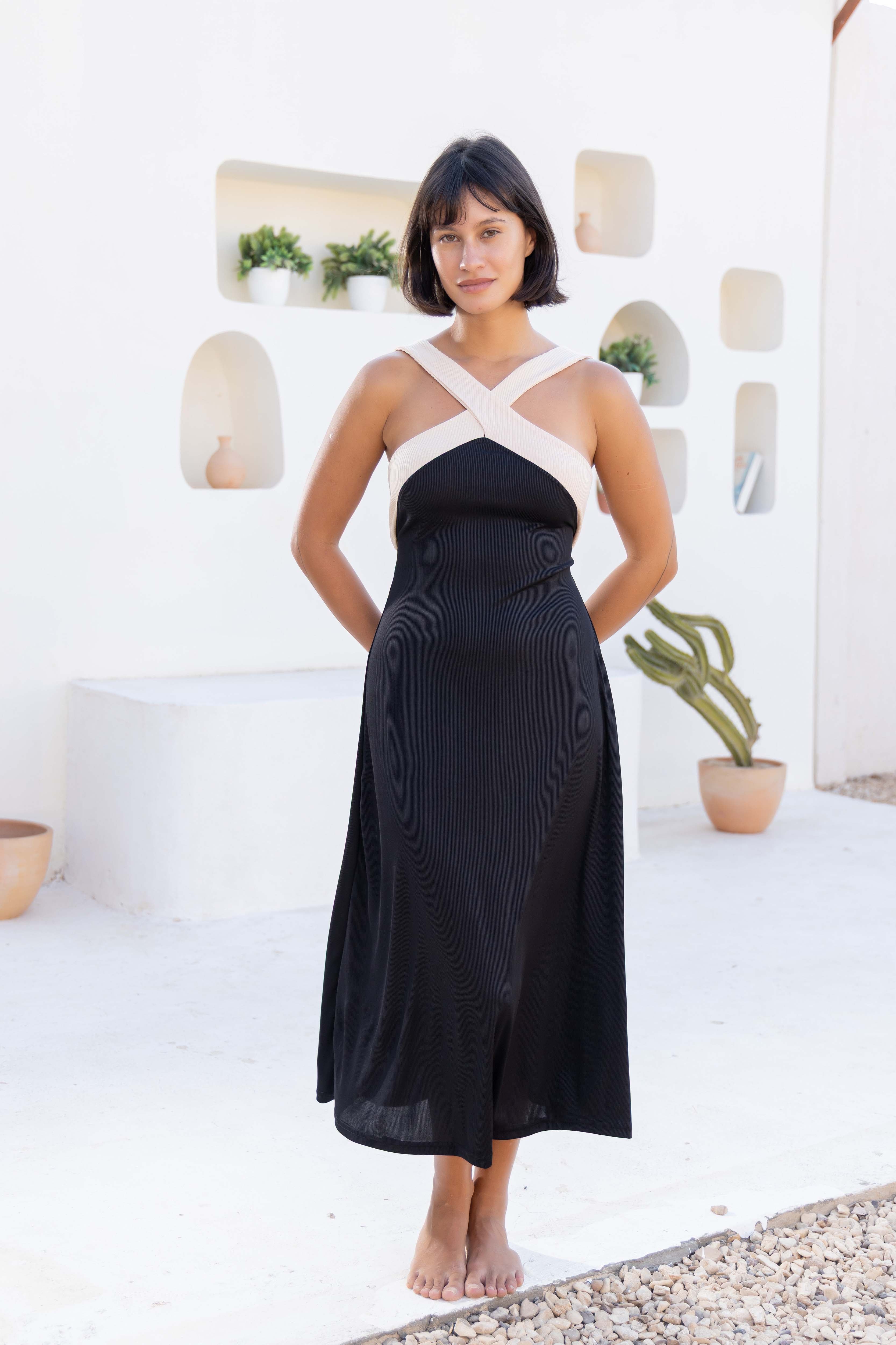 Crisscross Strap Maxi Dress
