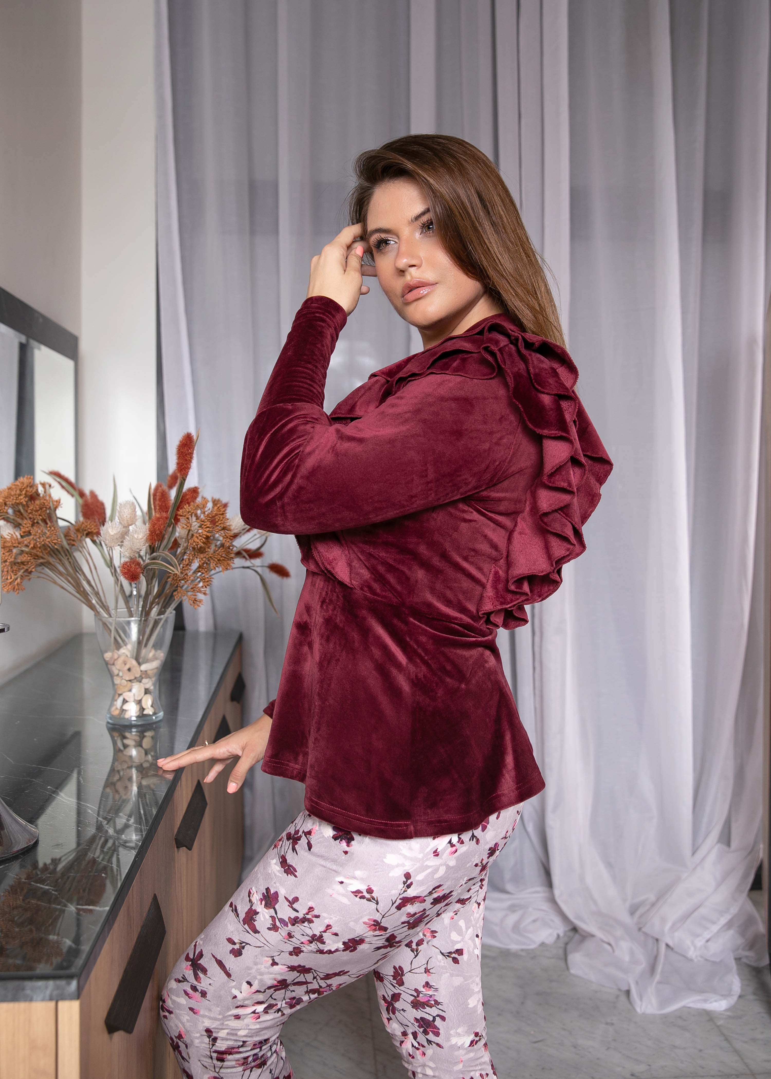 3 قطع بيجامة مخملية