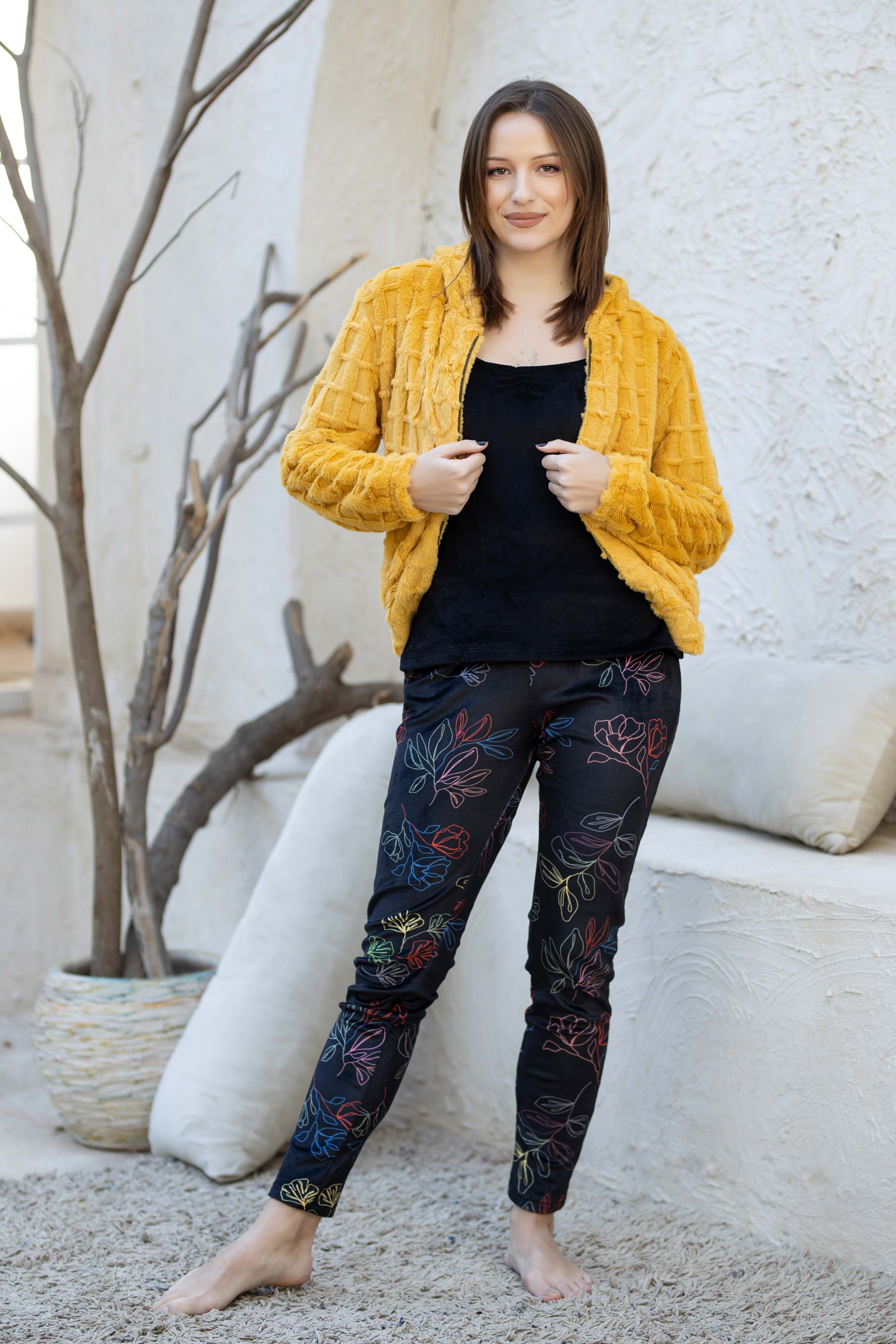 3 قطع بيجامة فرو