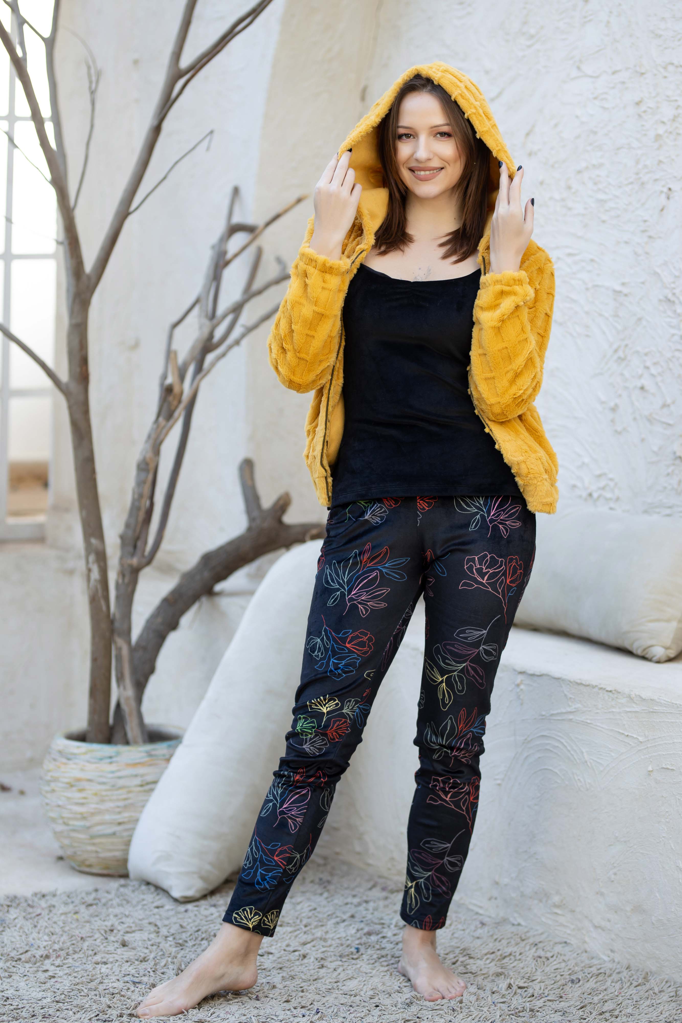 3 قطع بيجامة فرو