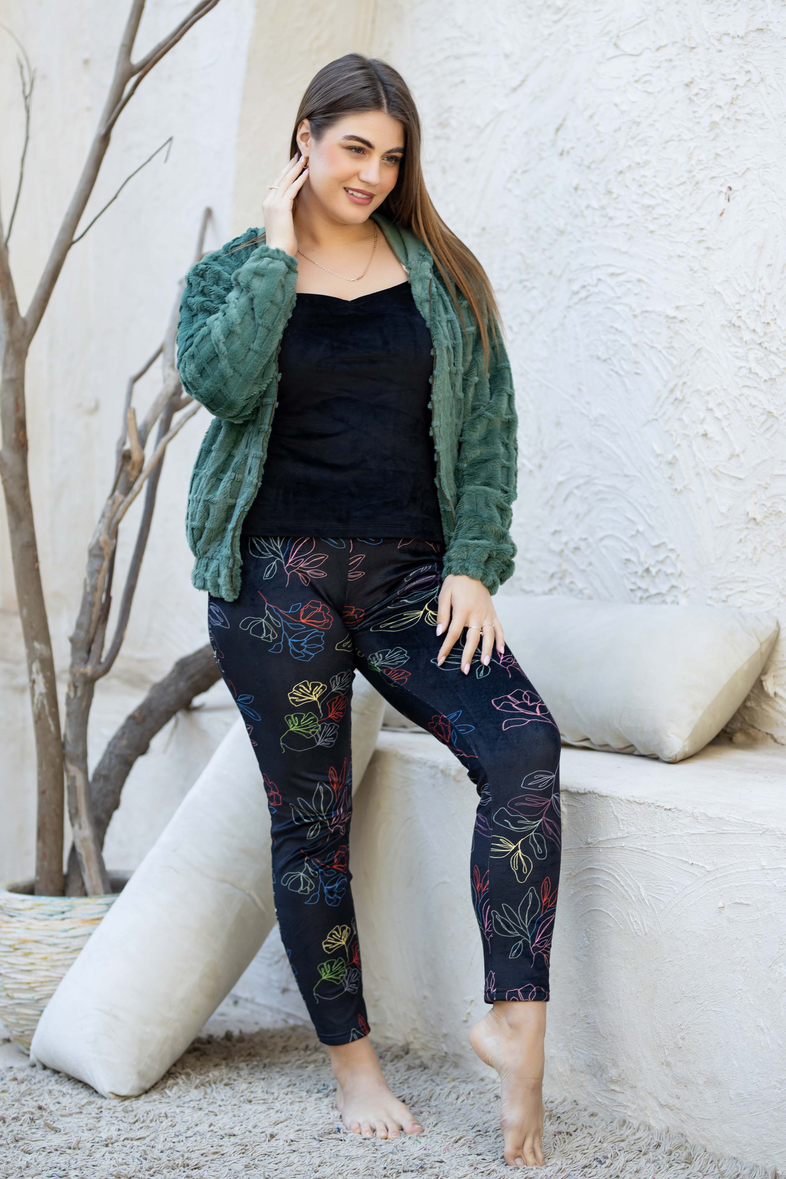 3 قطع بيجامة فرو