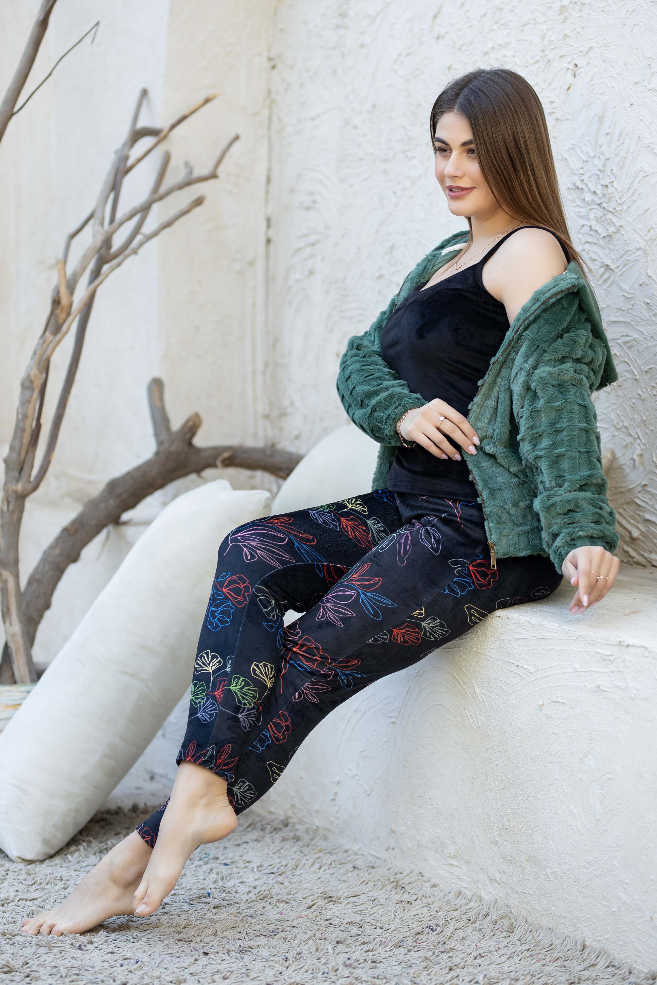 3 قطع بيجامة فرو