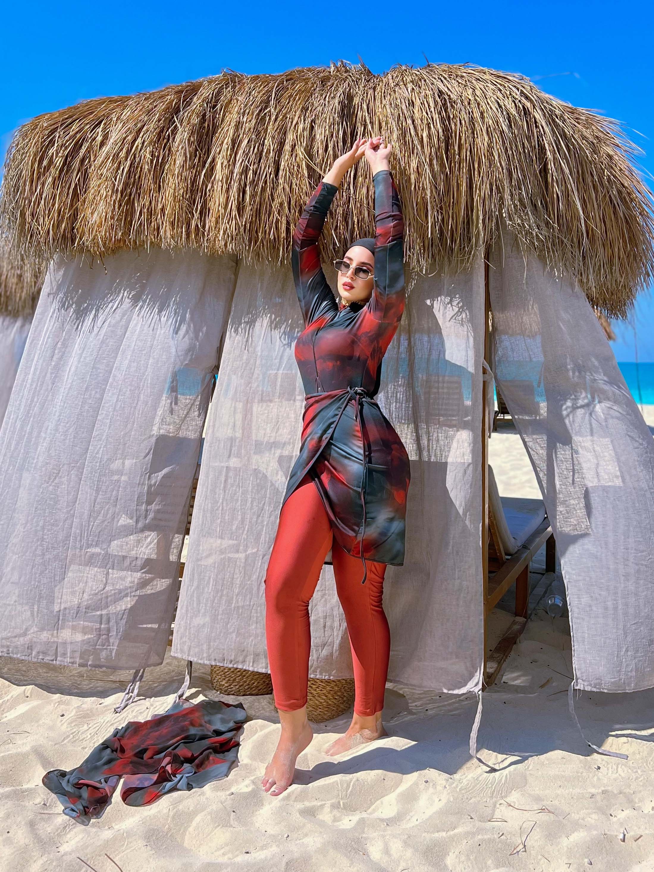 Women’s Burkini 5 Pieces Modest Swimwear Set