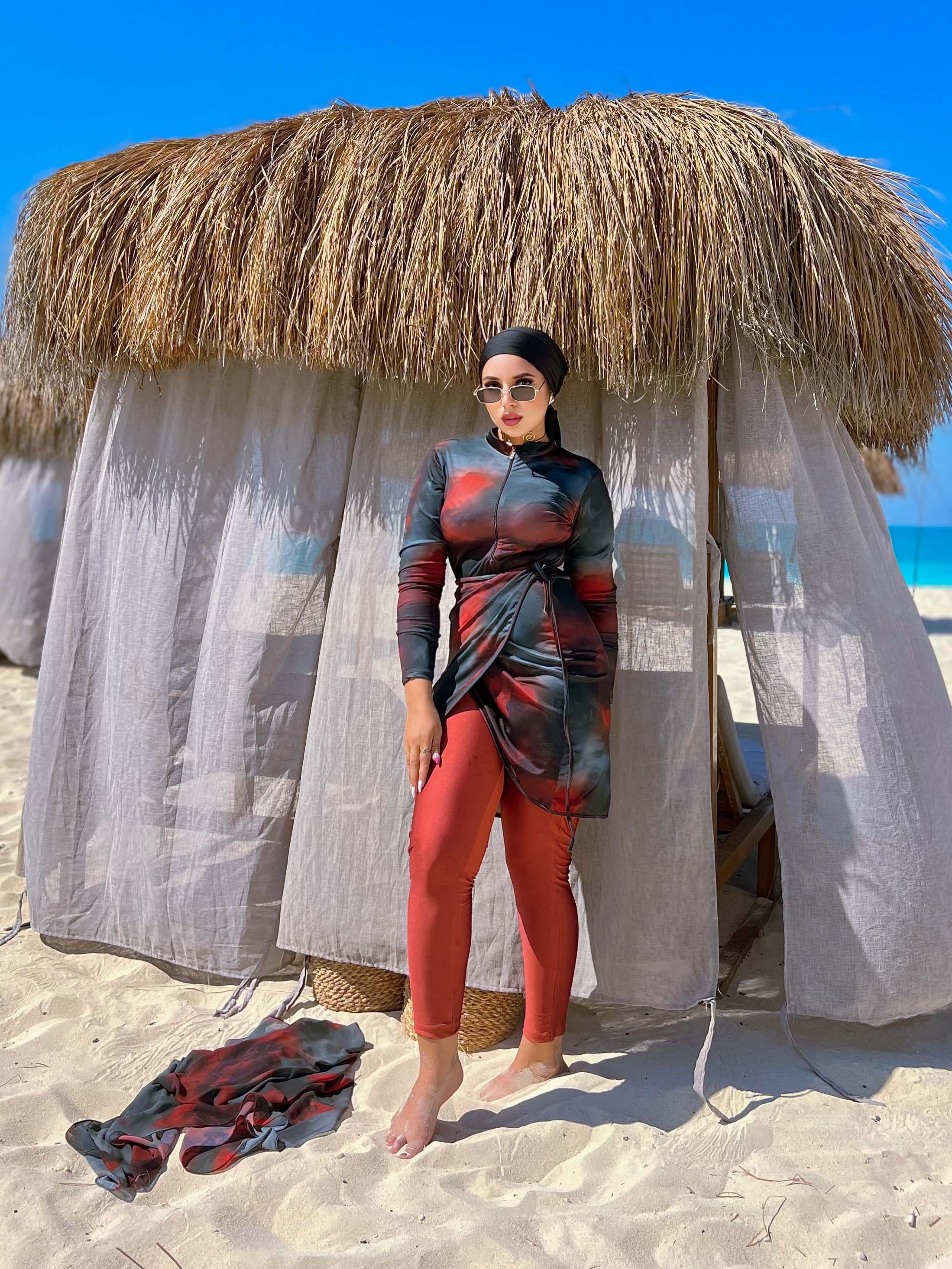 Women’s Burkini 5 Pieces Modest Swimwear Set