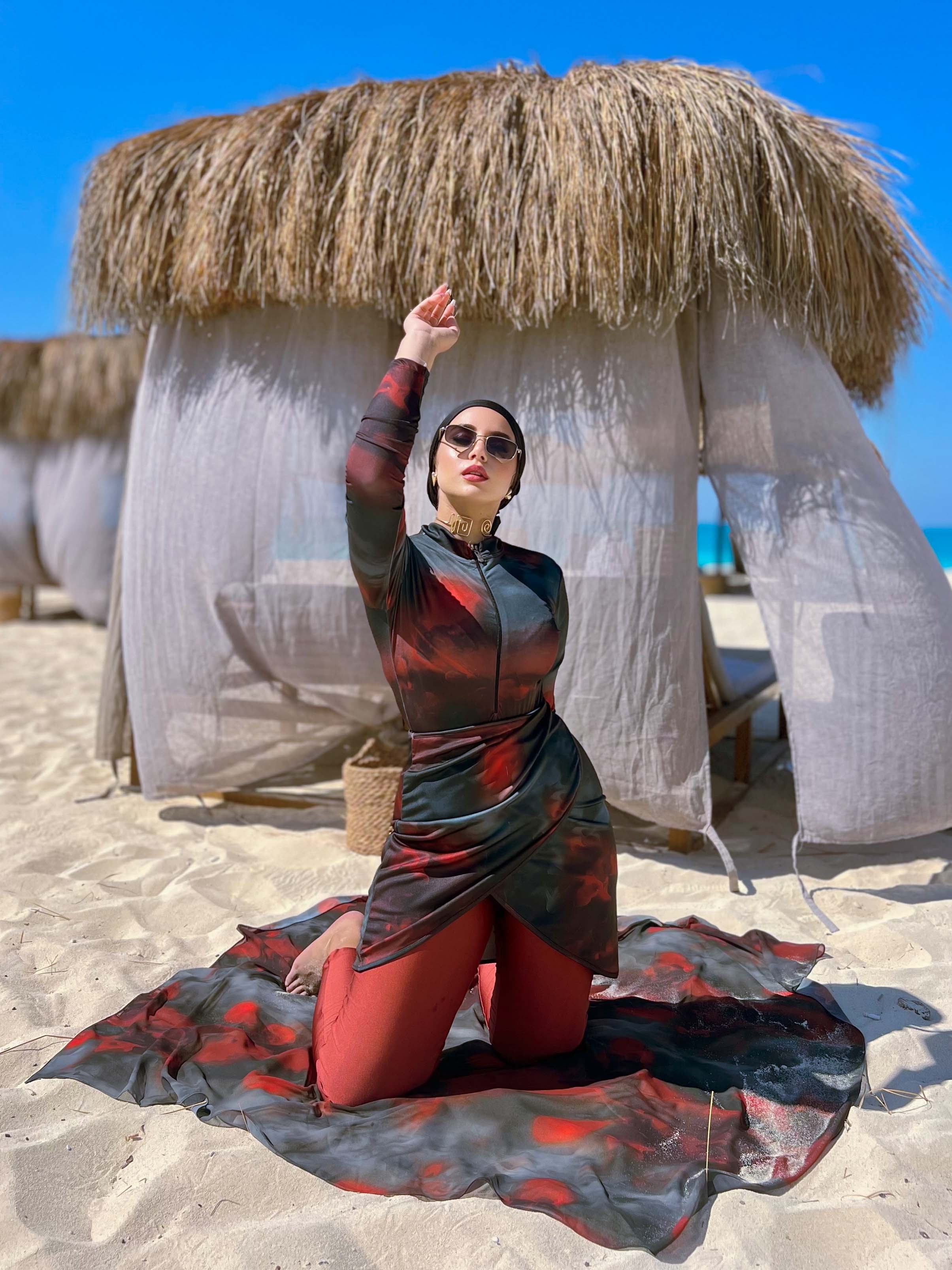 Women’s Burkini 5 Pieces Modest Swimwear Set