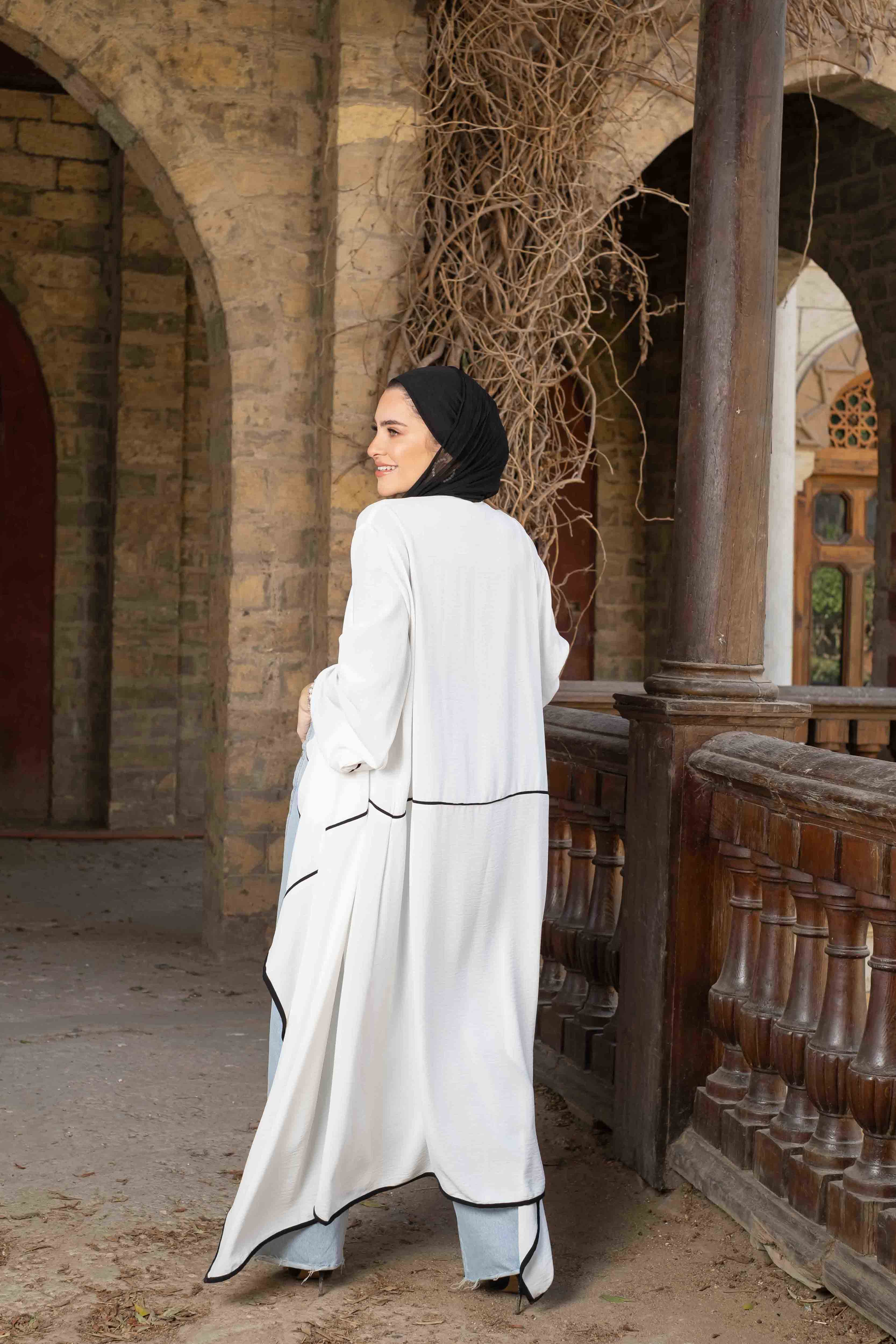 open abaya with pocket