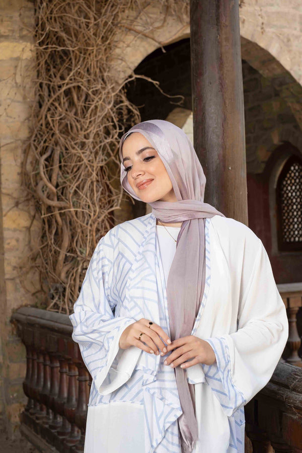 double colored opposite open abaya